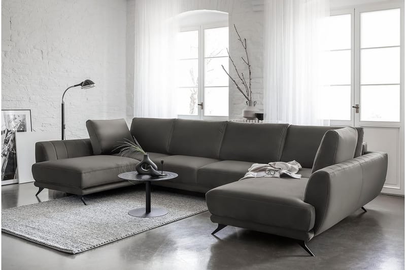 Bäddsoffa Dubbelschäslong Kazuma - Grå - Möbler - Soffa - Bäddsoffa - Bäddsoffa längsbäddad