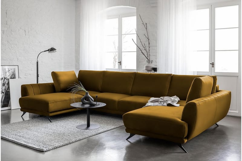 Bäddsoffa Dubbelschäslong Kazuma - Orange - Möbler - Soffa - Bäddsoffa - Bäddsoffa längsbäddad