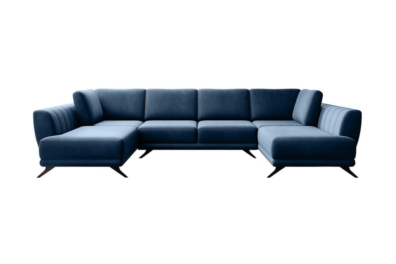 Bäddsoffa Dubbelschäslong Kazuma - Mörkblå - Möbler - Soffa - Bäddsoffa - Bäddsoffa längsbäddad