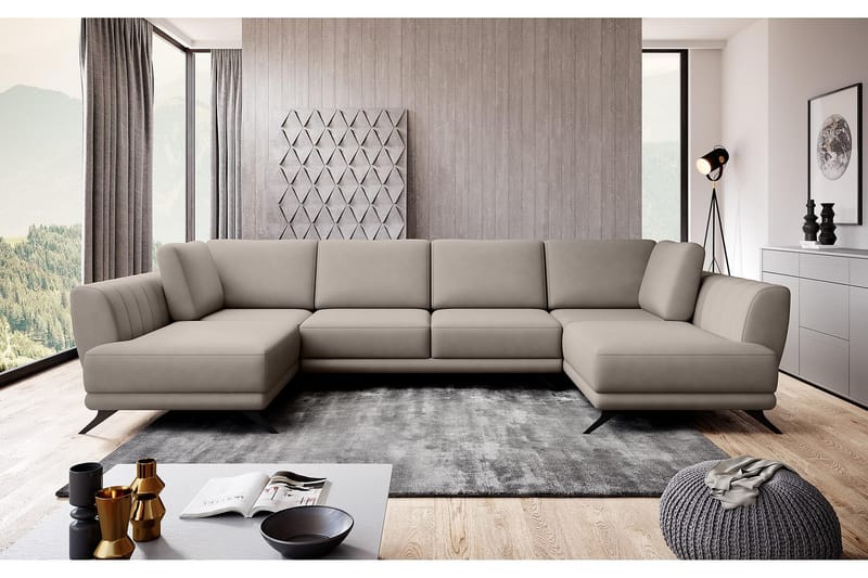 Bäddsoffa Dubbelschäslong Kazuma - Ljusbeige - Möbler - Soffa - Bäddsoffa - Bäddsoffa längsbäddad
