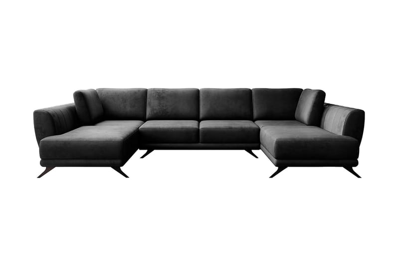 Bäddsoffa Dubbelschäslong Kazuma - Svart - Möbler - Soffa - Bäddsoffa - Bäddsoffa längsbäddad