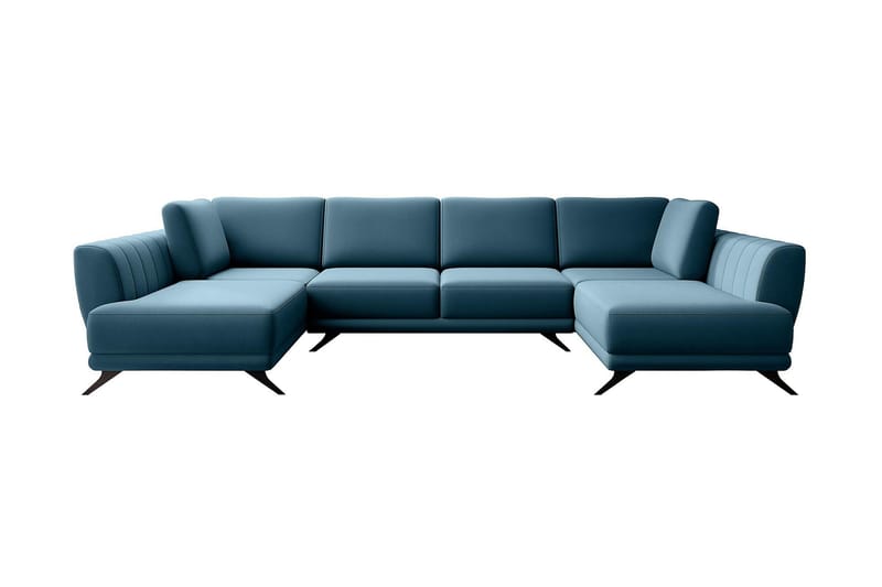 Bäddsoffa Dubbelschäslong Kazuma - Blå - Möbler - Soffa - Bäddsoffa - Bäddsoffa längsbäddad