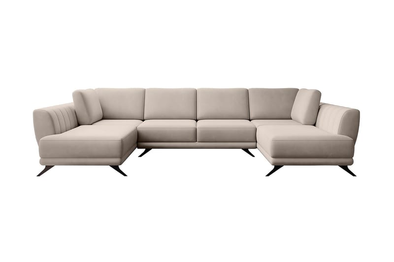 Bäddsoffa Dubbelschäslong Kazuma - Ljusbeige - Möbler - Soffa - Bäddsoffa - Bäddsoffa längsbäddad