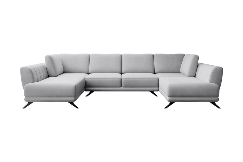 Bäddsoffa Dubbelschäslong Kazuma - Vit/Ljusgrå - Möbler - Soffa - Bäddsoffa - Bäddsoffa längsbäddad
