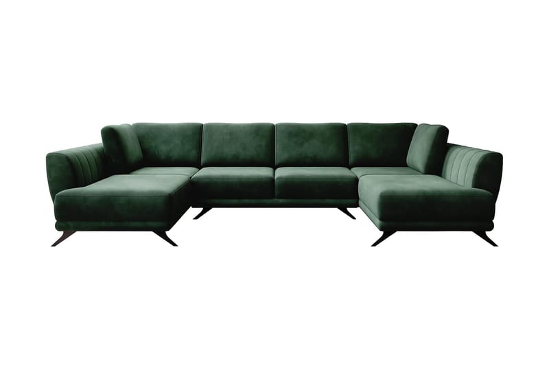 Bäddsoffa Dubbelschäslong Kazuma - Mörkgrön - Möbler - Soffa - Bäddsoffa - Bäddsoffa längsbäddad
