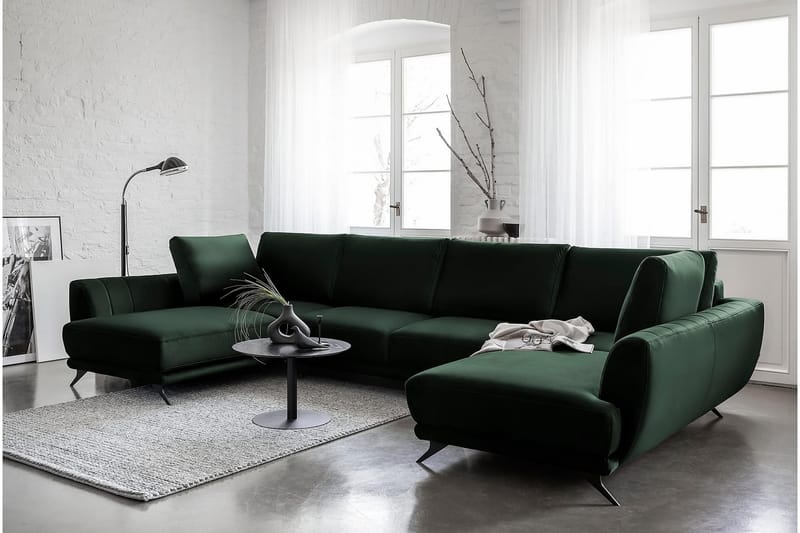 Bäddsoffa Dubbelschäslong Kazuma - Mörkgrön - Möbler - Soffa - Bäddsoffa - Bäddsoffa längsbäddad