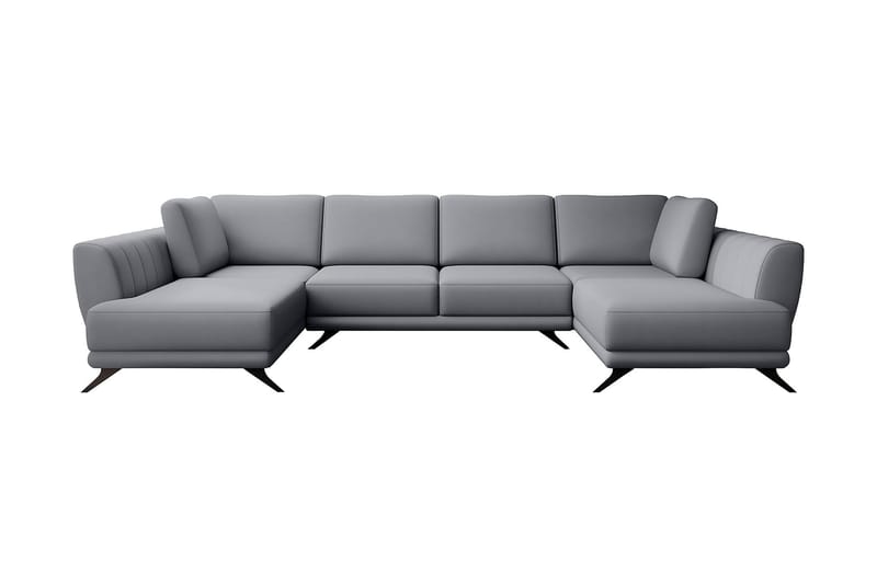 Bäddsoffa Dubbelschäslong Kazuma - Ljusgrå - Möbler - Soffa - Bäddsoffa - Bäddsoffa längsbäddad