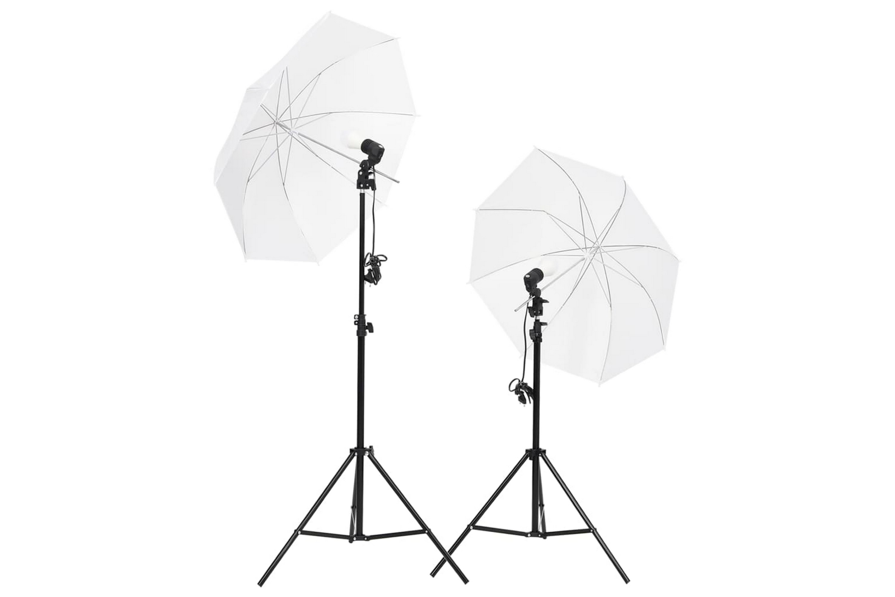 Studiobelysning inklusive stativ & paraplyer - Vit