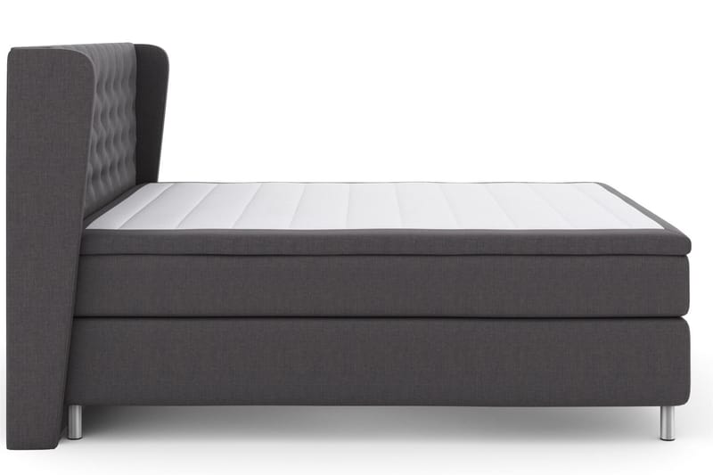 Komplett Sängpaket Choice No 6 160x200 Fast Watergel - Mörkgrå|Metall - Kontinentalsäng - Dubbelsäng - Komplett sängpaket