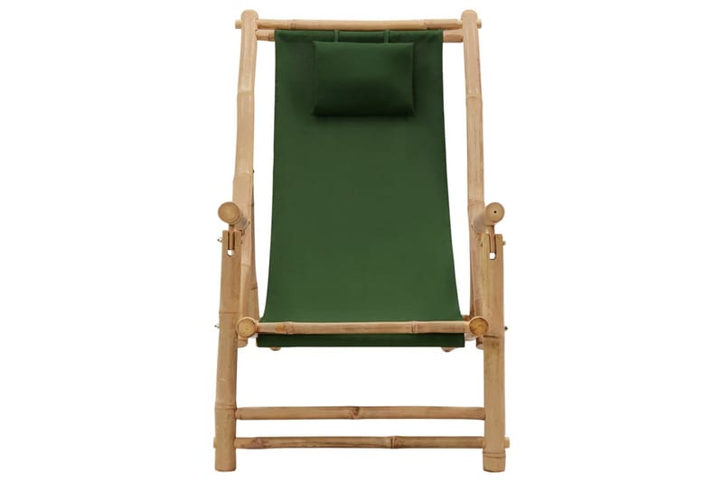 Solstol bambu och kanvas grön - Grön - Solstol
