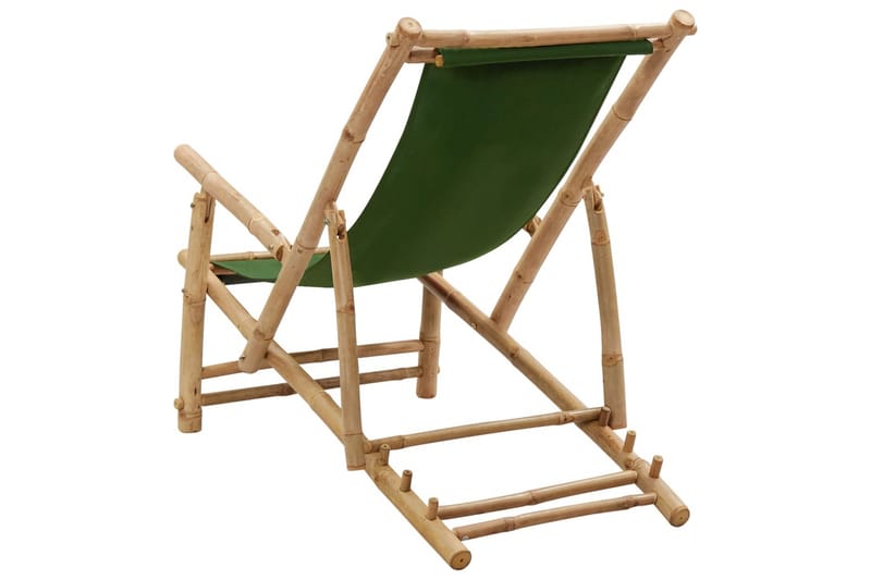 Solstol bambu och kanvas grön - Grön - Solstol