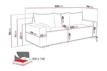 Bäddsoffa - Beige - Möbler - Soffa - Bäddsoffa - Bäddsoffa längsbäddad