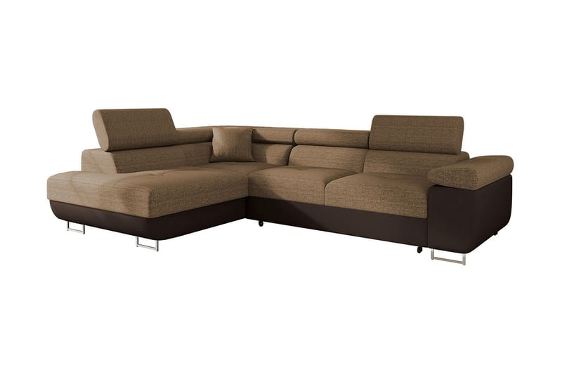 Bäddsoffa med schäslong - Brun - Möbler - Soffa - Bäddsoffa - Bäddsoffa längsbäddad