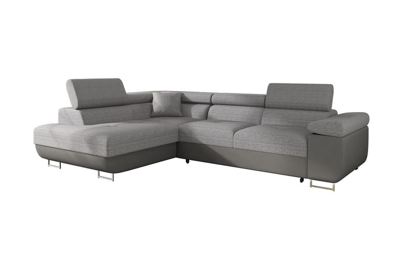 Bäddsoffa med schäslong - Grå - Möbler - Soffa - Bäddsoffa - Bäddsoffa längsbäddad