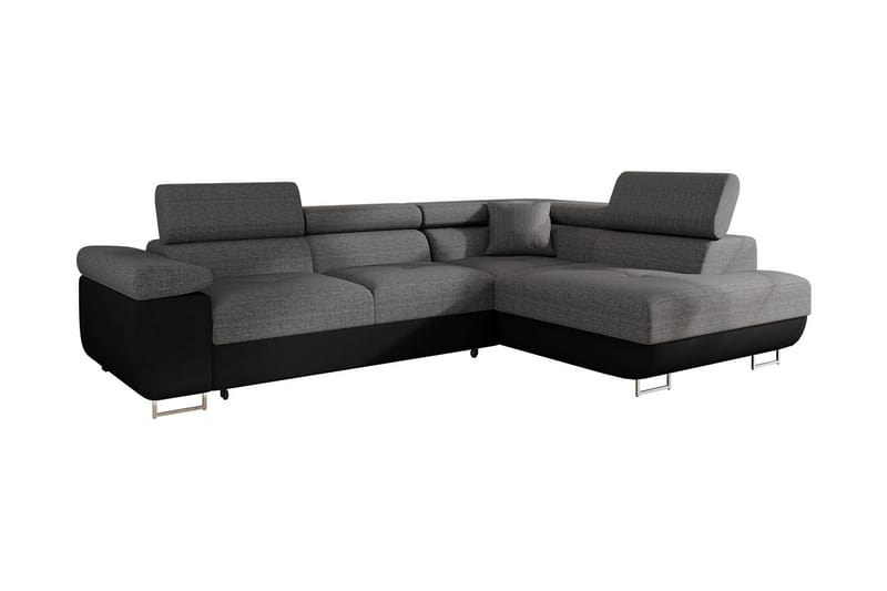 Bäddsoffa med schäslong - Grå - Möbler - Soffa - Bäddsoffa - Bäddsoffa längsbäddad