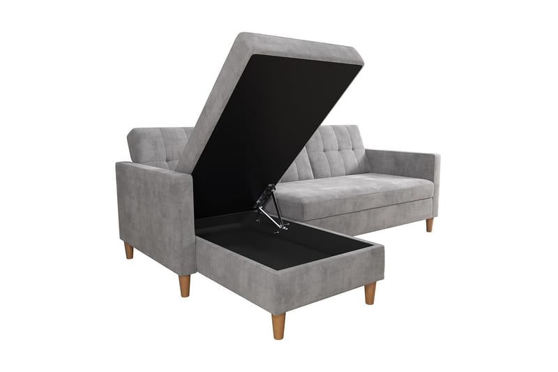Bäddsoffa Hartford - Ljusgrå - Möbler - Soffa - Bäddsoffa - Bäddsoffa längsbäddad