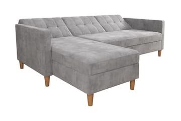 Bäddsoffa Hartford - Ljusgrå - Möbler - Soffa - Bäddsoffa - Bäddsoffa längsbäddad