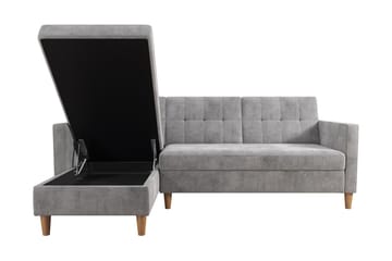 Bäddsoffa Hartford - Ljusgrå - Möbler - Soffa - Bäddsoffa - Bäddsoffa längsbäddad