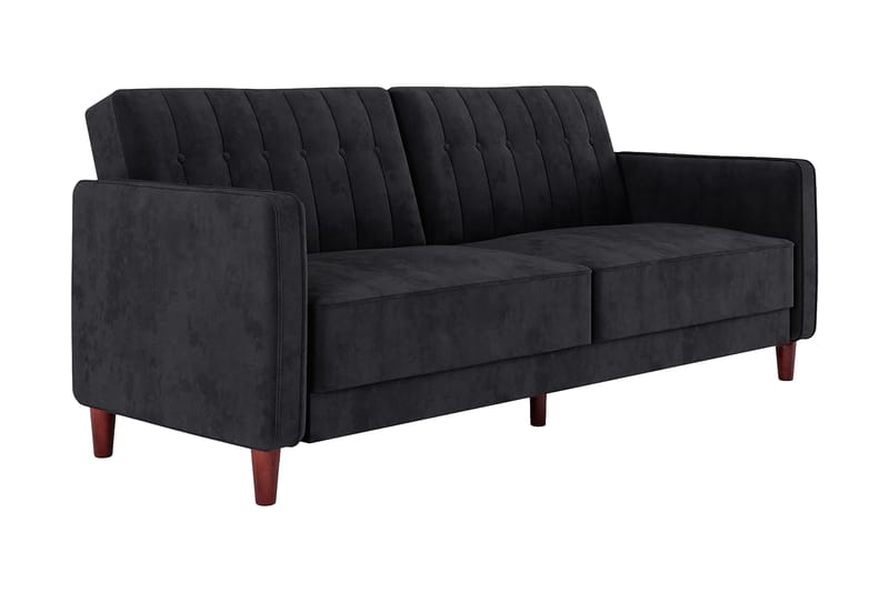 Bäddsoffa Pin Tufted - Svart - Möbler - Soffa - Bäddsoffa - Bäddsoffa längsbäddad