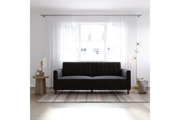 Bäddsoffa Pin Tufted - Svart - Möbler - Soffa - Bäddsoffa - Bäddsoffa längsbäddad