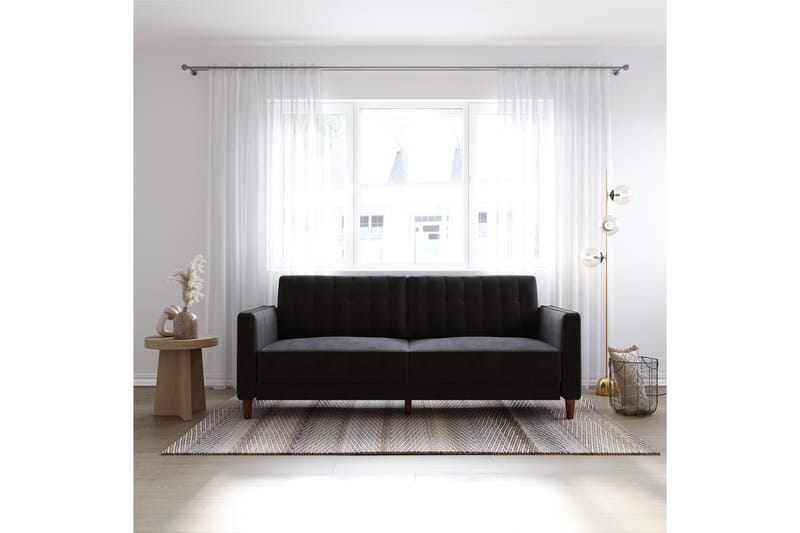 Bäddsoffa Pin Tufted - Svart - Möbler - Soffa - Bäddsoffa - Bäddsoffa längsbäddad