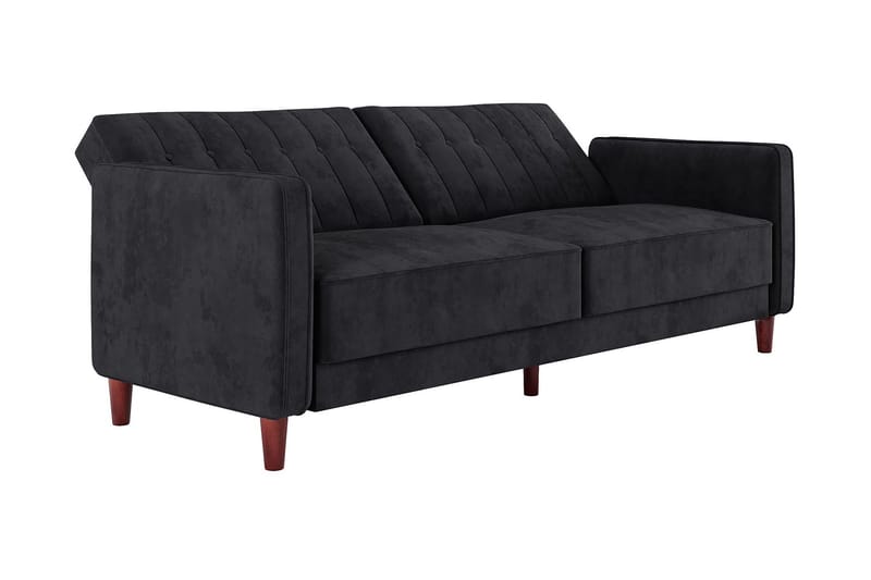 Bäddsoffa Pin Tufted - Svart - Möbler - Soffa - Bäddsoffa - Bäddsoffa längsbäddad