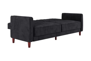 Bäddsoffa Pin Tufted - Svart - Möbler - Soffa - Bäddsoffa - Bäddsoffa längsbäddad