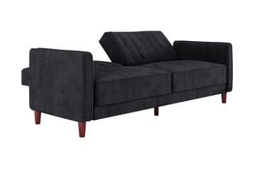 Bäddsoffa Pin Tufted - Svart - Möbler - Soffa - Bäddsoffa - Bäddsoffa längsbäddad
