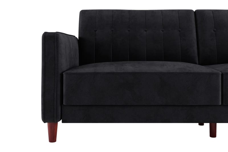 Bäddsoffa Pin Tufted - Svart - Möbler - Soffa - Bäddsoffa - Bäddsoffa längsbäddad