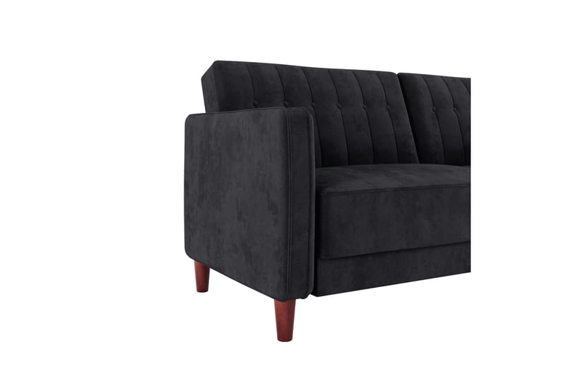 Bäddsoffa Pin Tufted - Svart - Möbler - Soffa - Bäddsoffa - Bäddsoffa längsbäddad