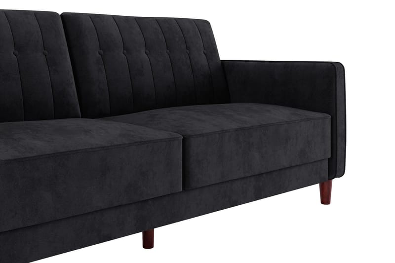 Bäddsoffa Pin Tufted - Svart - Möbler - Soffa - Bäddsoffa - Bäddsoffa längsbäddad