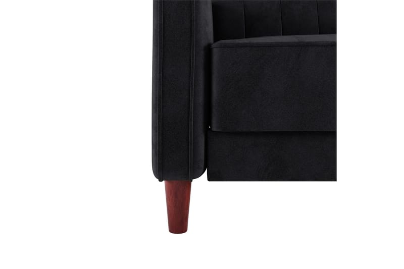 Bäddsoffa Pin Tufted - Svart - Möbler - Soffa - Bäddsoffa - Bäddsoffa längsbäddad