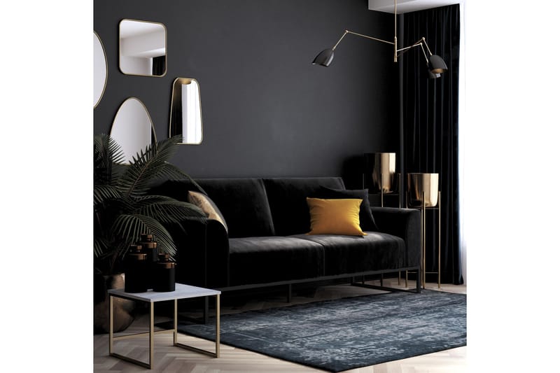 Bäddsoffa Adley - Svart - Möbler - Soffa - Bäddsoffa - Bäddsoffa längsbäddad