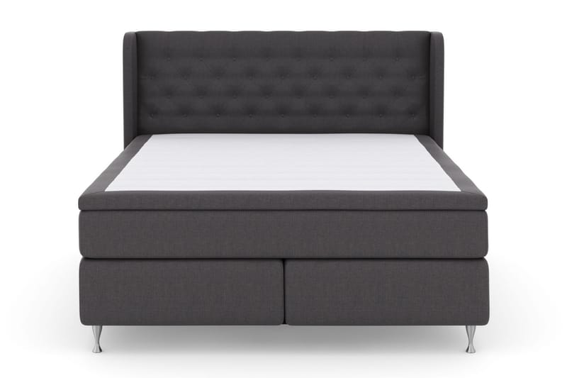 Komplett Sängpaket Choice No 4 180x200 Fast/Medium - Mörkgrå|Silver - Kontinentalsäng - Dubbelsäng - Komplett sängpaket