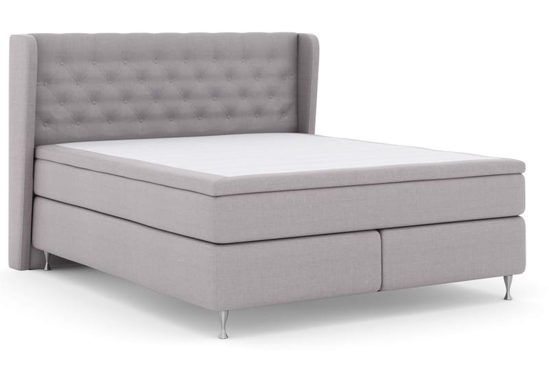 Komplett Sängpaket Choice No 4 160x200 Fast - Ljusgrå|Silver - Kontinentalsäng - Dubbelsäng - Komplett sängpaket
