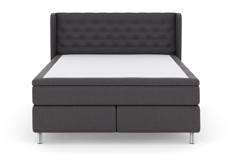 Komplett Sängpaket Choice No 6 160x200 Fast Watergel - Mörkgrå|Metall - Kontinentalsäng - Dubbelsäng - Komplett sängpaket