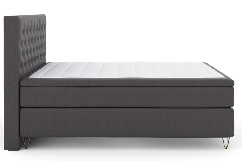 Komplett Sängpaket Choice No 4 180x200 Fast - Mörkgrå|Metall V-form - Kontinentalsäng - Dubbelsäng - Komplett sängpaket