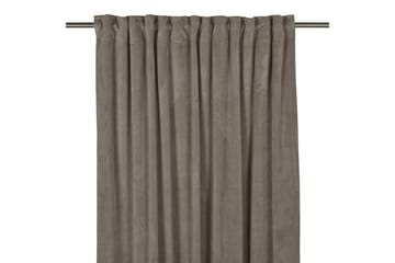 Sammetsgardin Velvet Multibandslängd 2-pack 280 cm Grå/Beige