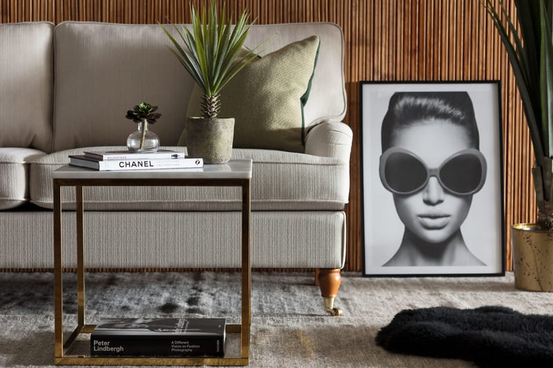 Sidobord Titania 45 cm Marmor - Vit|Mässing - Brickbord & småbord - Marmorbord - Lampbord & sidobord Sidobord Titania 45 cm Marmor - Vit|Mässing - Brickbord & småbord - Marmorbord - Lampbord & sidobord