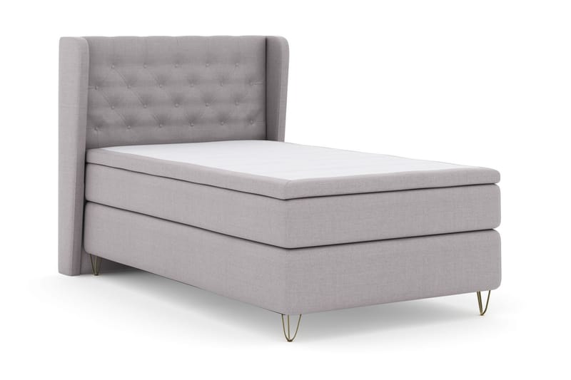 Komplett Sängpaket Choice No 6 120x200 Medium Watergel - Ljusgrå|Metall V-form - Kontinentalsäng - Komplett sängpaket