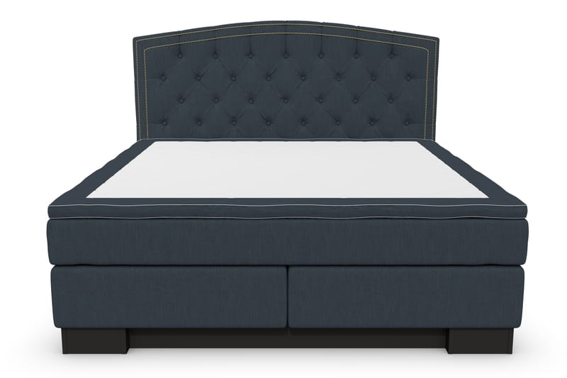 Komplett Sängpaket Romance Lyx 180x200 Cesaro Sänggavel Sv - Mörkblå - Kontinentalsäng - Dubbelsäng - Komplett sängpaket