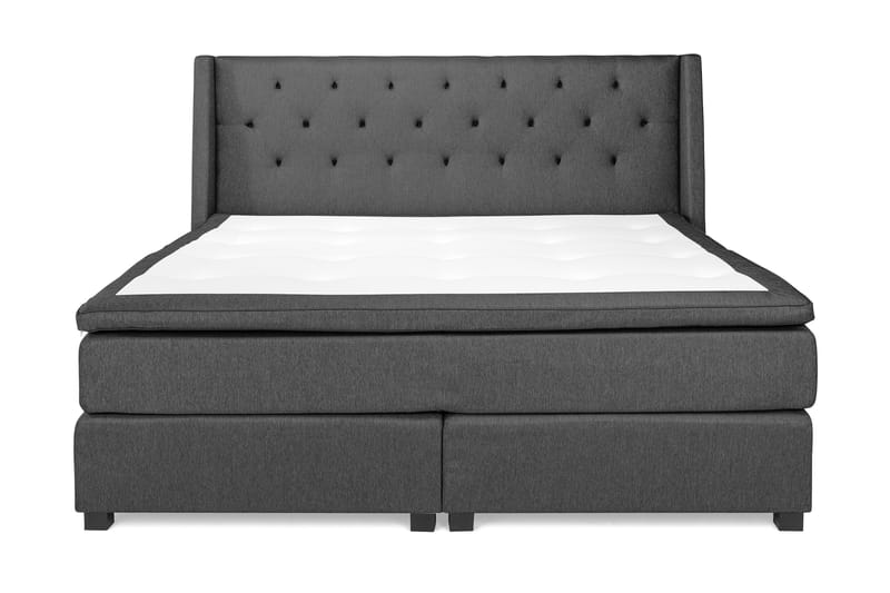 Komplett Sängpaket Langham 210x210 cm Grå - Grå|Svart - Komplett sängpaket - Kontinentalsäng - Dubbelsäng