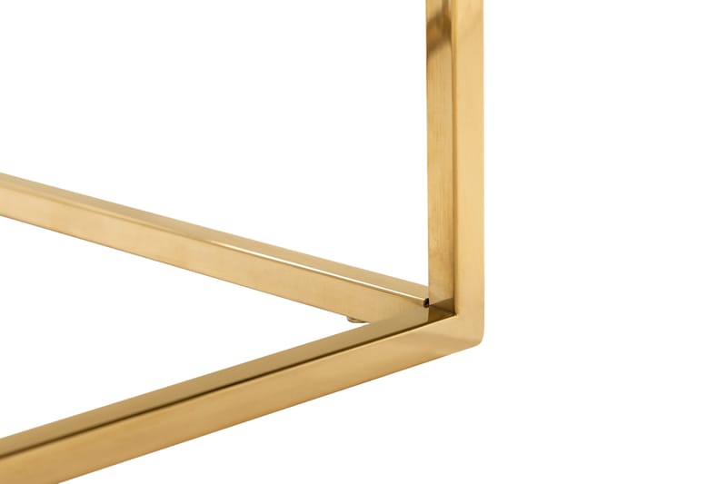 Sidobord Titania 45 cm Marmor - Vit|Mässing - Brickbord & småbord - Marmorbord - Lampbord & sidobord