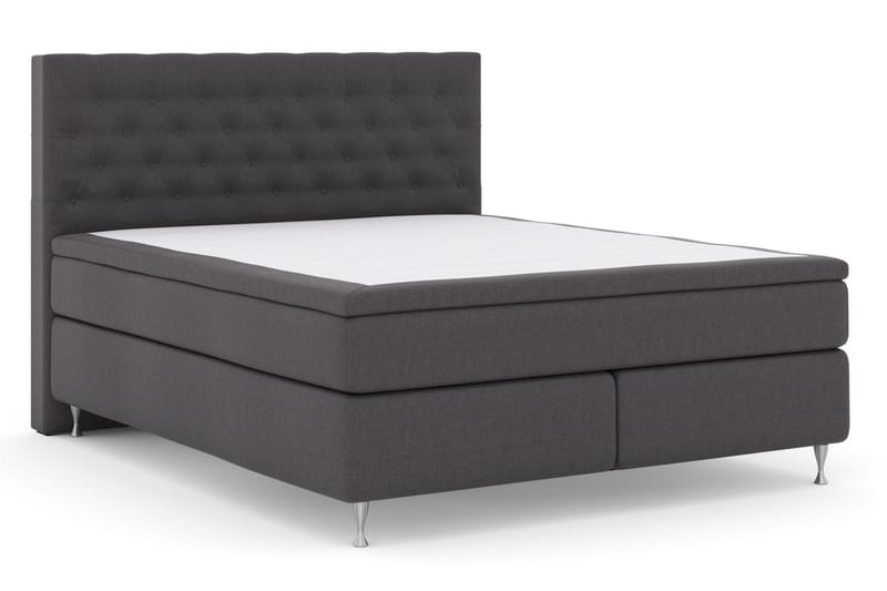 Komplett Sängpaket Choice No 4 180x200 Medium - Mörkgrå|Silver - Kontinentalsäng - Dubbelsäng - Komplett sängpaket