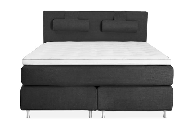 Komplett Sängpaket May 210x210 cm Tagel Mörkgrå - Grå|Svart - Komplett sängpaket - Kontinentalsäng - Dubbelsäng