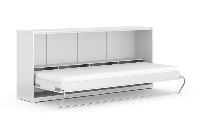 Sängskåp Solid Horisontellt 90x200 Vit Högglans - Sängskåp