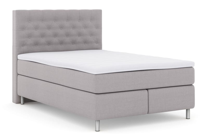 Komplett Sängpaket Choice No 3 140x200 Medium - Ljusgrå|Metall - Kontinentalsäng - Komplett sängpaket