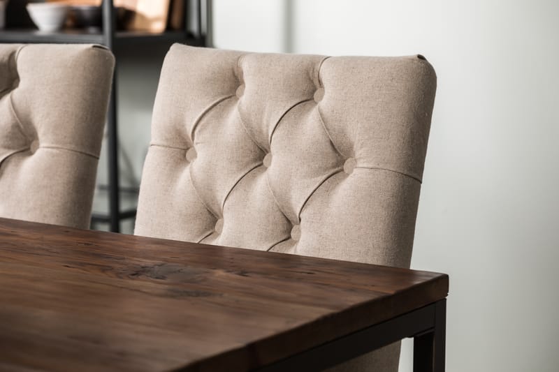 Matgrupp Limerick 180 cm med 6 Emmie Stol - Rustik Alm|Svart|Beige|Trä - Matgrupp