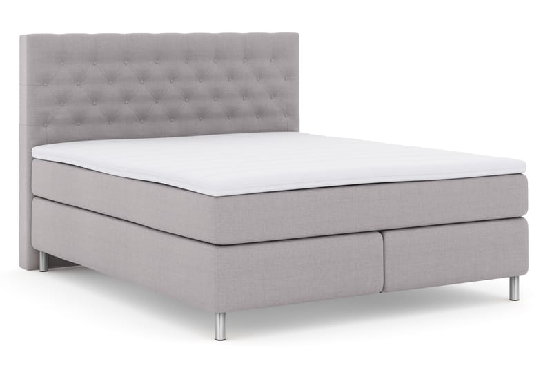 Komplett Sängpaket Choice No 3 180x200 Fast - Ljusgrå|Metall - Kontinentalsäng - Dubbelsäng - Komplett sängpaket