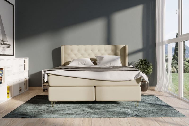 Komplett Sängpaket Choice No 3 180x200 Fast - Beige|Koppar - Kontinentalsäng - Dubbelsäng - Komplett sängpaket